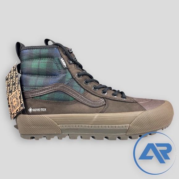 VANS Sk8-Hi Gore-Tex MTE-3 Men's Sizes Tech Plaid Brown Green Blue VN0A5I11BGS - Picture 2 of 8